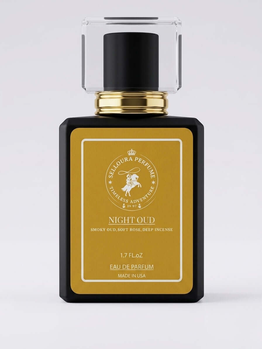 Night Oud inspired by Ombré Leather EDP 1.7 Fl Oz bottle showcasing smoky oud, soft rose, and deep incense notes.